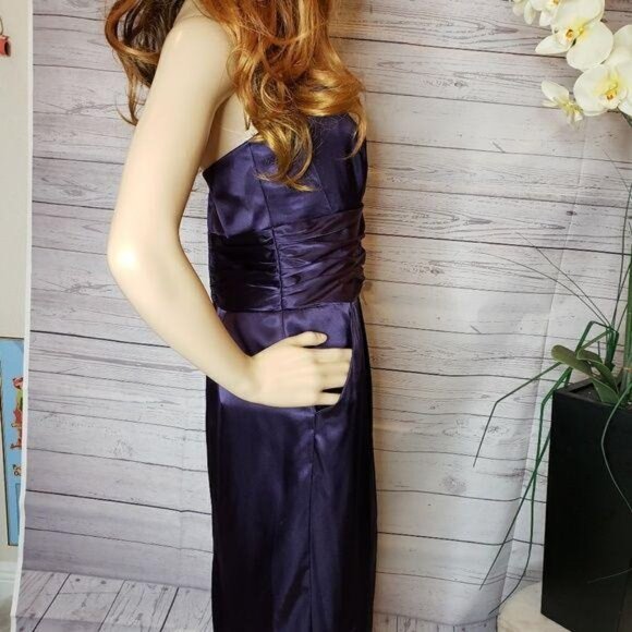 Davids Bridal NWT Strapless Gown F14227 size 8 Purple POCKETS attachable straps - Picture 8 of 8